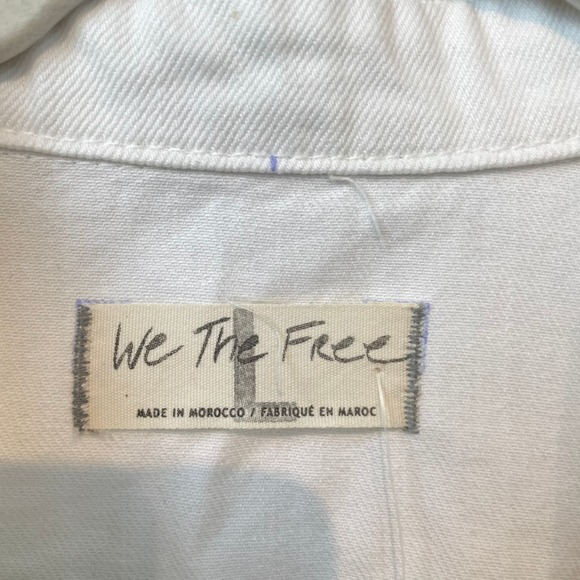 Free People We The Free Marci Jumpsuit Size Large Optic White Cotton Denim - Picture 7 of 15